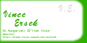 vince ersek business card